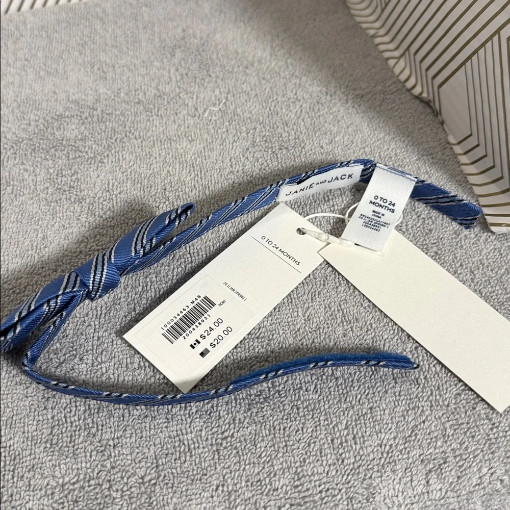 Janie and Jack bodysuit NWT  Blue White Striped Tiger shirt sleeve and a nwt tie